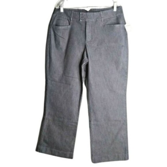 Riders by Lee Trousers Dark Blue Flat Front Double Button Jeans Women's 14P - Picture 1 of 10
